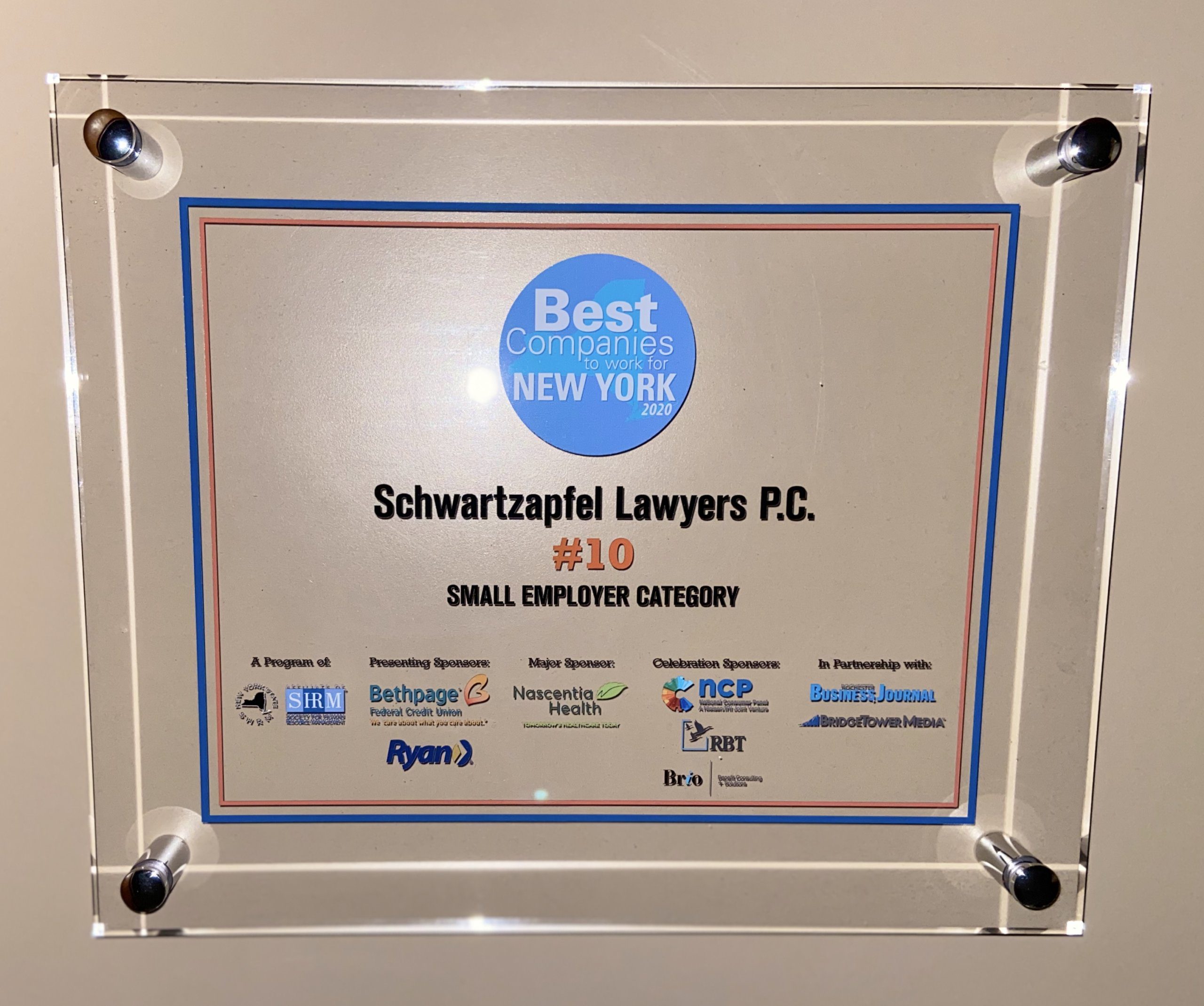 Schwartzapfel® Lawyers Best Companies to Work For New York 2020